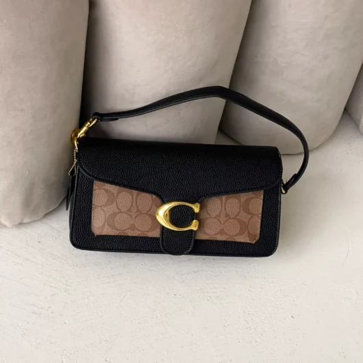Сумка Coach Tabby Black чорний бежевий