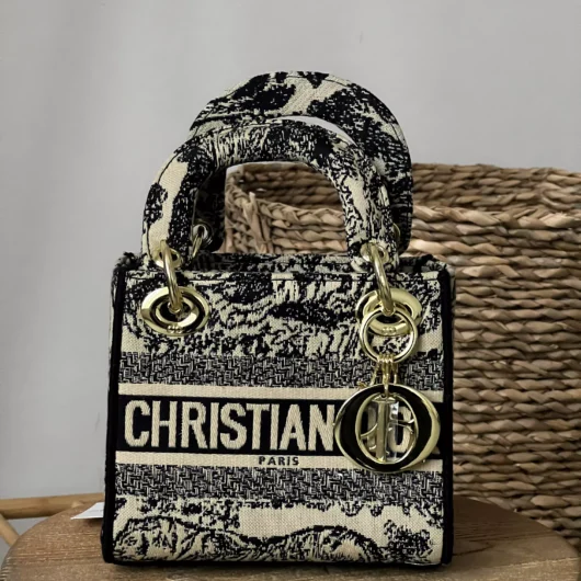 Жіноча сумка Christian Dior Lady size чорний тигр