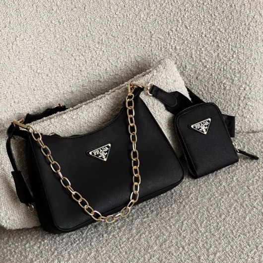 Сумка клатч Prada 2 в 1 Еко чорний
