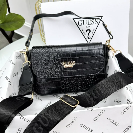 Сумка Guess чорна рептилія