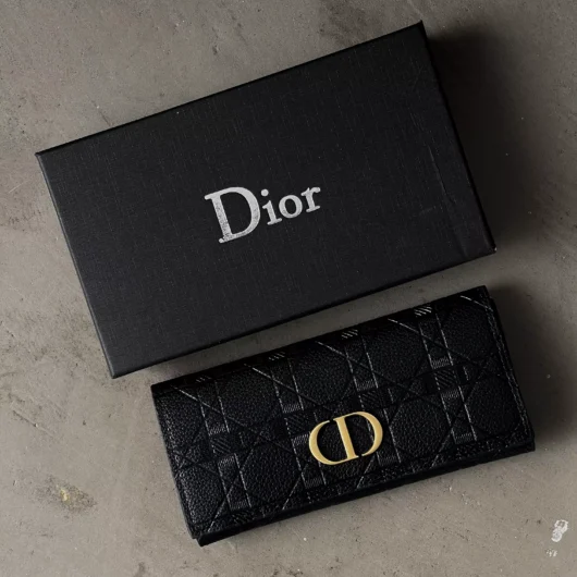 Гаманець Christian Dior подвійний стеганий чорний
