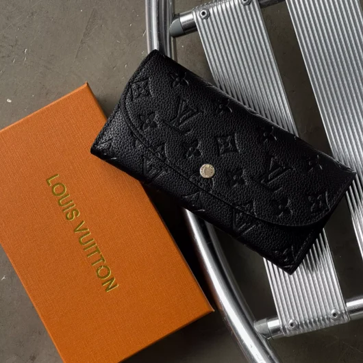 Гаманець Louis Vuitton подвійний чорний стеганий