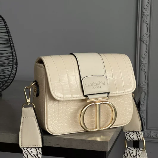 Леді Dior мини рептилія молочний