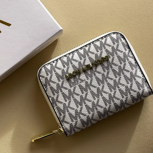 Гаманець Michael Kors маленький напис білий