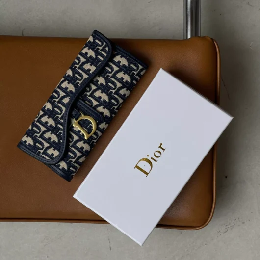 Гаманець-візитниця Christian Dior Saddle  синій