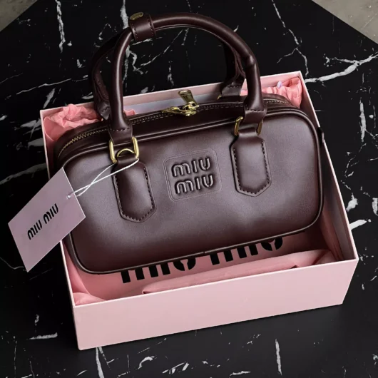 Сумка Miu Miu Arcadie Leather Bag Burgundy Premium бургунди