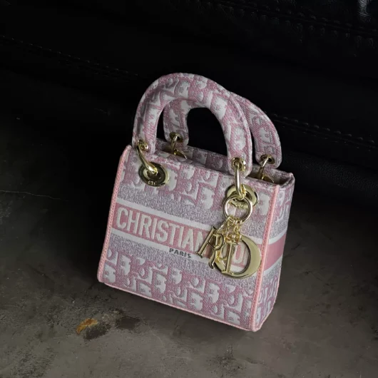 Жіноча сумка Christian Dior Lady size рожевий класик