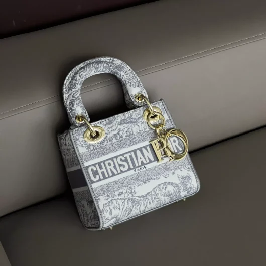 Жіноча сумка Christian Dior Lady size сірий тигр
