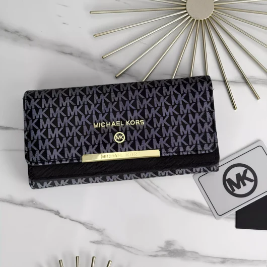 Жіночий гаманець Michael Kors великий подвійний чорний