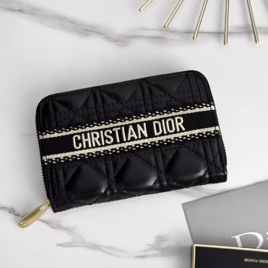 Гаманець Christian Dior середній з надписом чорний