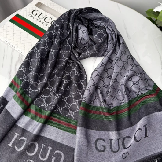 ПАЛАНТИН ШАРФ GUCCI двосторонній темно-синій
