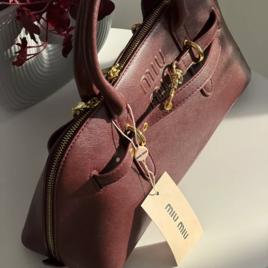 Сумка Miu Miu Aventure Nappa Leather бургунди