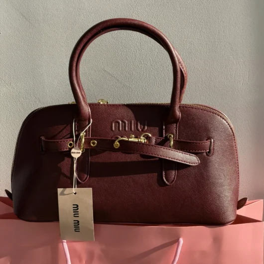 Сумка Miu Miu Aventure Nappa Leather бургунди