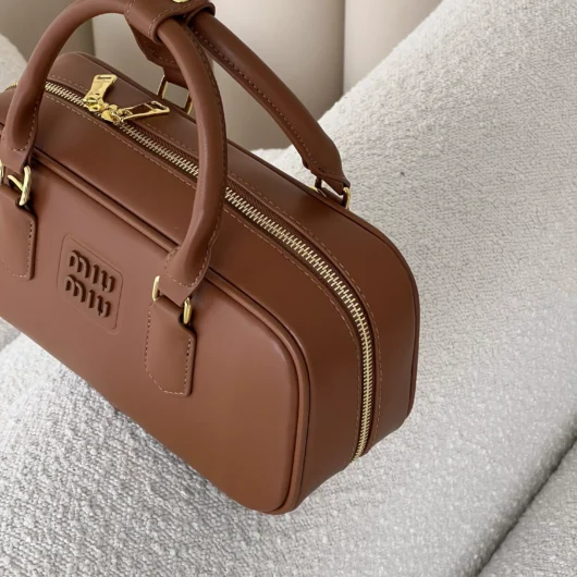 Сумка Miu Miu Arcadie Leather Bag Burgundy Premium коричневий