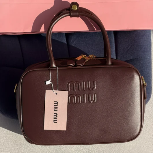 Сумка Miu Miu Top-Handle Bag шкіра бургунди