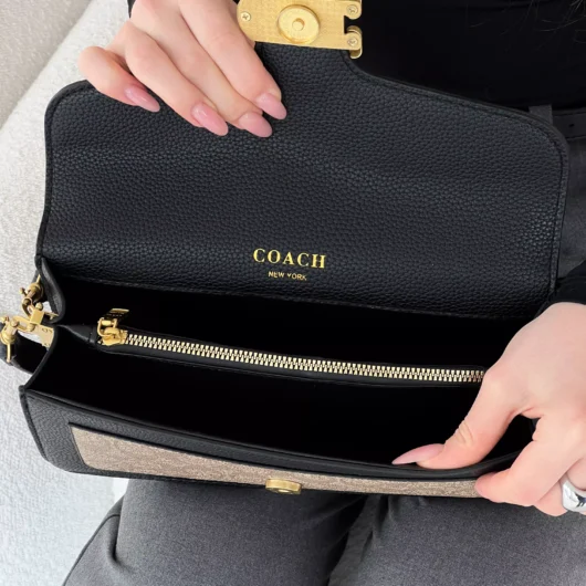 Сумка Coach Tabby Black еко чорно-бежевий