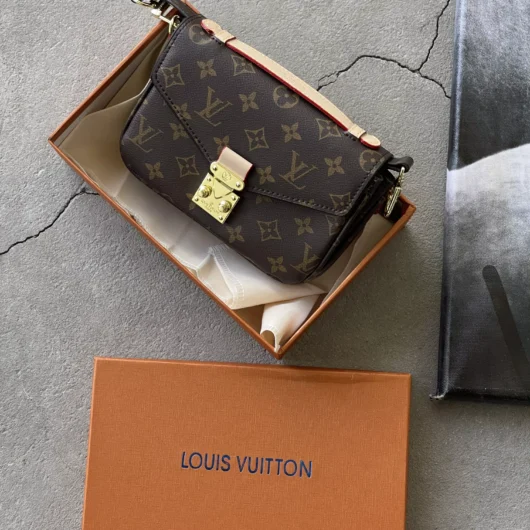 Сумка Louis Vuitton Pochette Metis Small size коричневий+ світлий беж.