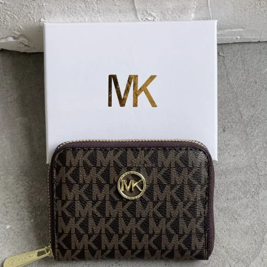 Гаманець жіночій Michael Kors міні великий логотип коричневий