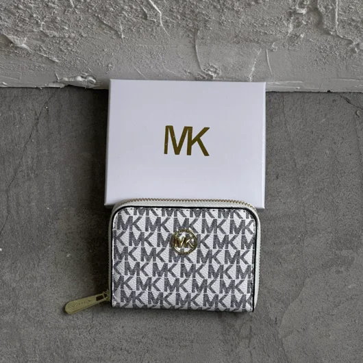 Гаманець жіночій Michael Kors міні великий логотип білий