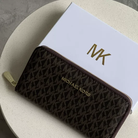Гаманець Michael Kors великий напис коричневий