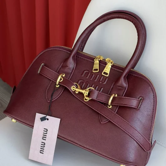 Miu Miu Aventure Nappa Leather medium size бургунди