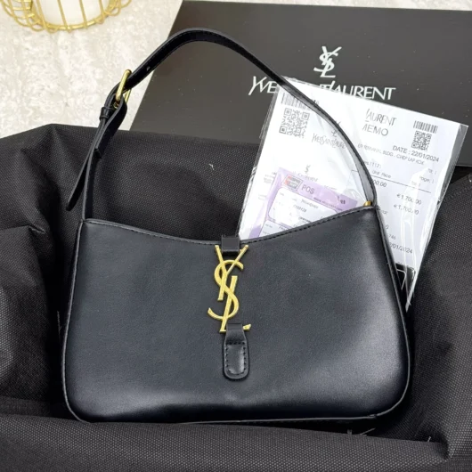 Сумка Saint Laurent Le 5 à 7  з довгим ременем чорний
