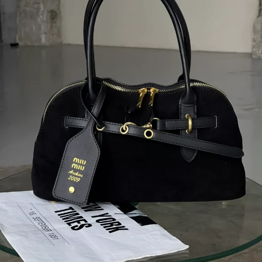 Сумка Miu Miu Aventure Nappa Suede чорний