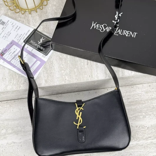 Сумка Saint Laurent Le 5 à 7  з довгим ременем чорний
