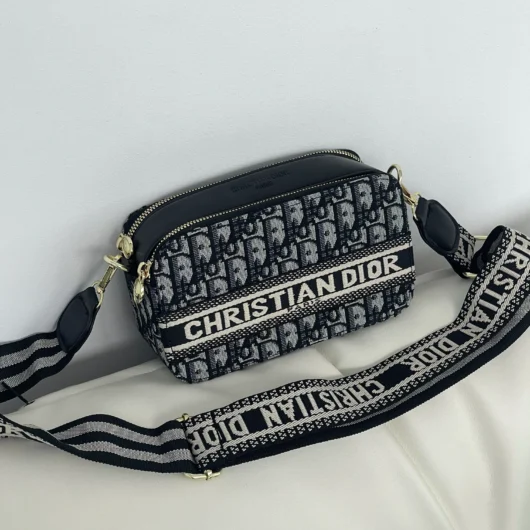 Сумка Christian Dior Textile сірий
