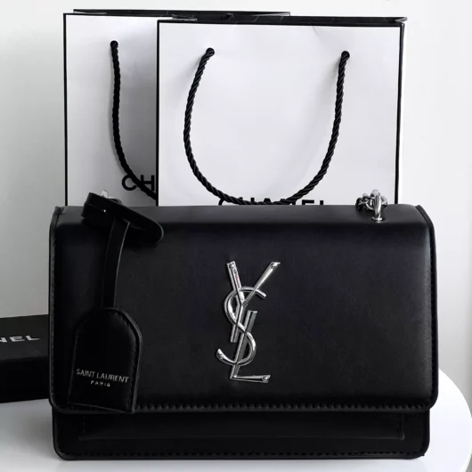 Жіноча сумочка клатч Saint Laurent гладка чорний