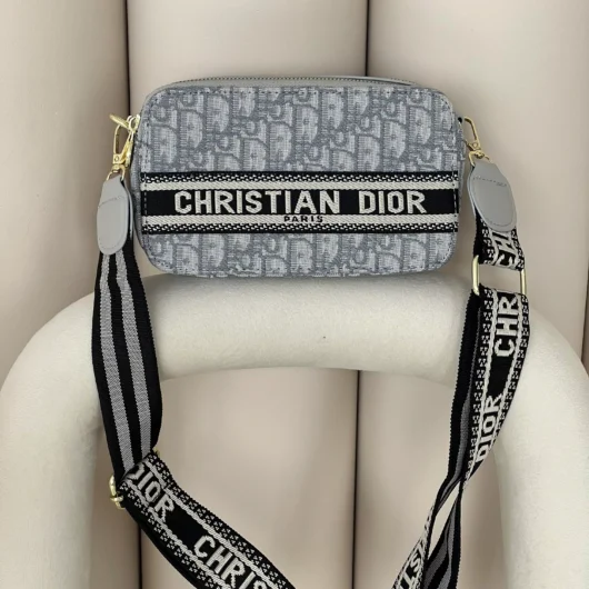 Сумка Christian Dior Textile світло-сірий