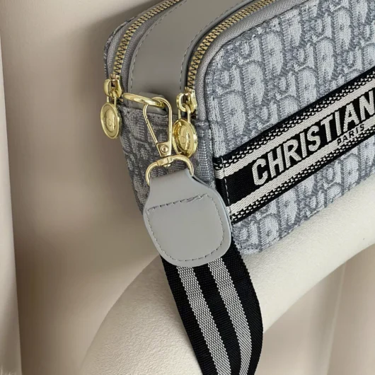 Сумка Christian Dior Textile світло-сірий