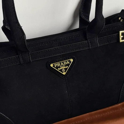 Сумка Prada Medium Suede Tote Bag чорний