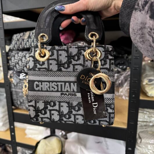 LADY DIOR міні сірий текстиль