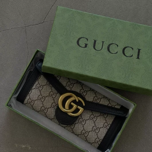 Гаманець Gucci Marmont візитниця чорний