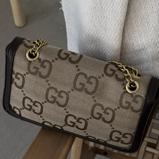 Сумка Gucci Marmont шоколад-лого