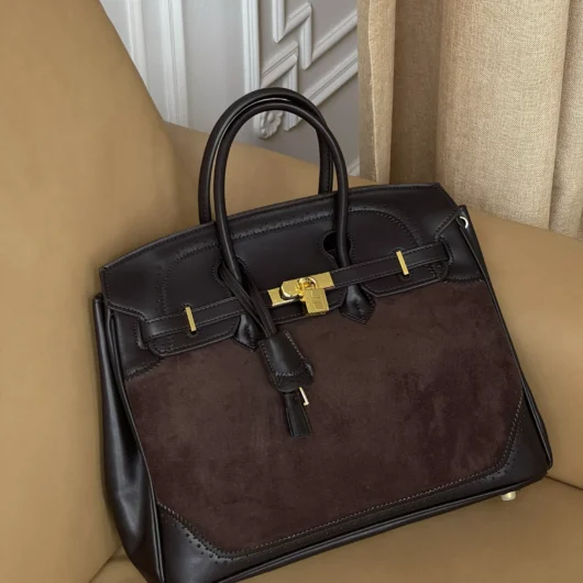 Сумка Hermes Birkin in Suede-Leather шоколад