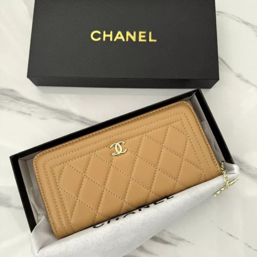 Гаманець Chanel великий бежевий