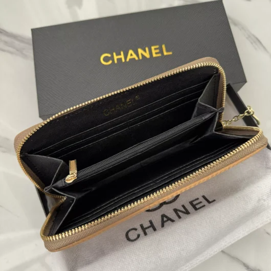 Гаманець Chanel великий бежевий