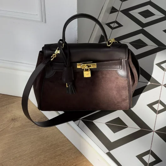 Сумка Hermes in Suede-Leather шоколад