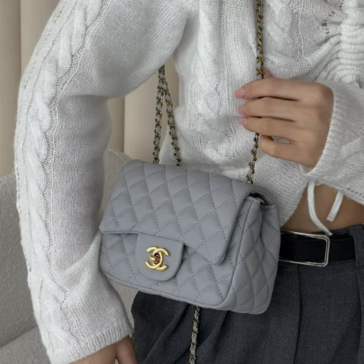 Сумка жіноча Chanel міні — ЛЮКСОВА ЯКІСТЬ  сірий