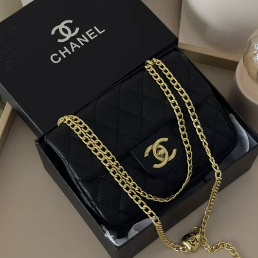 Сумка жіноча Chanel міні з сердцем — ЛЮКСОВА ЯКІСТЬ чорний