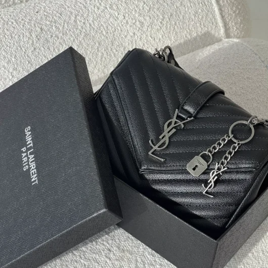 Сумка Saint Laurent College Medium — Premium чорний срібло