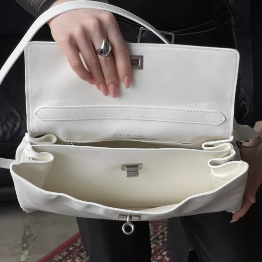 Сумка Balenciaga Rodeo Big size білий+срібло — Premium