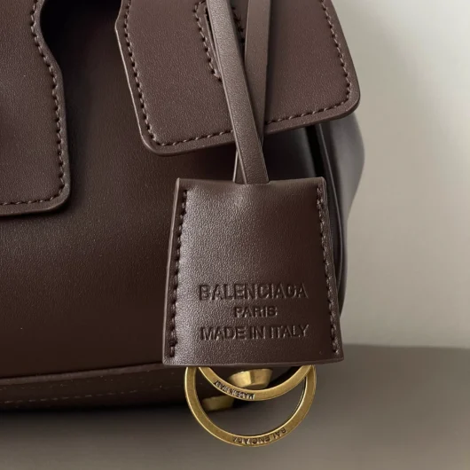 Сумка Balenciaga Bel Air Tote Bag Small size коричневий+золото- Premium
