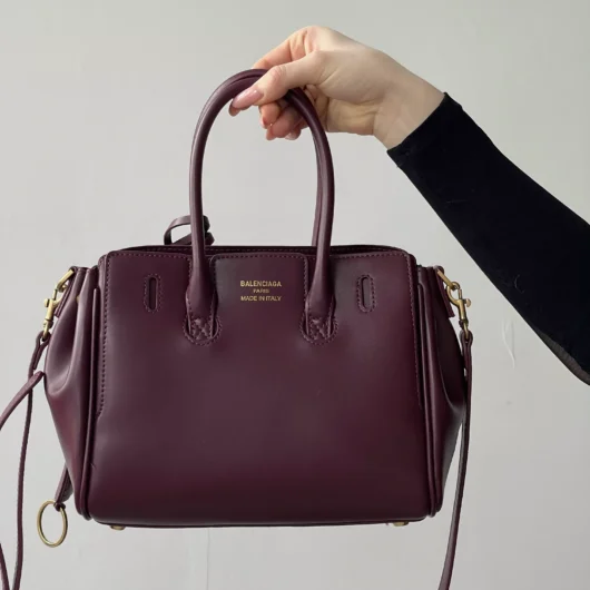 Сумка Balenciaga Bel Air Tote Bag Small size бордо+золото — Premium