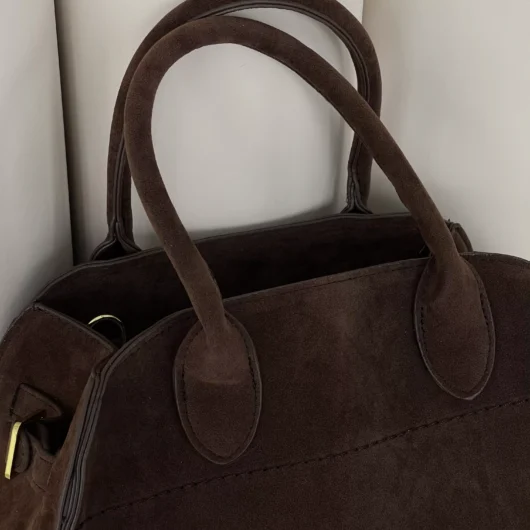 Жіноча сумка в стилі THE ROW textile — Medium  коричневий