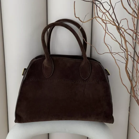 Жіноча сумка в стилі THE ROW textile — Medium  коричневий
