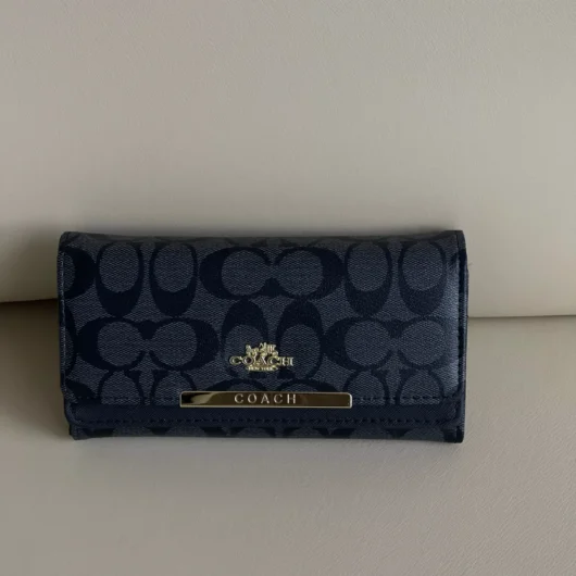 Жіночий гаманець Coach великий подвійний чорний