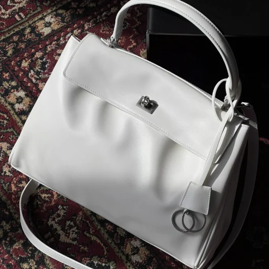 Сумка Balenciaga Rodeo Big size білий+срібло — Premium